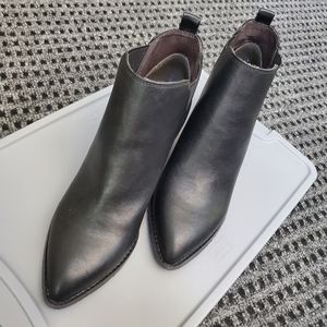 Melrose Ave Vegan Leather SlipOn Block Heel Bootie